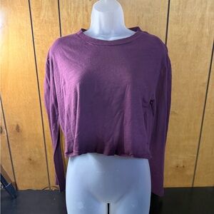 PINK Victoria's Secret Cropped Long-Sleeve Top - Plum